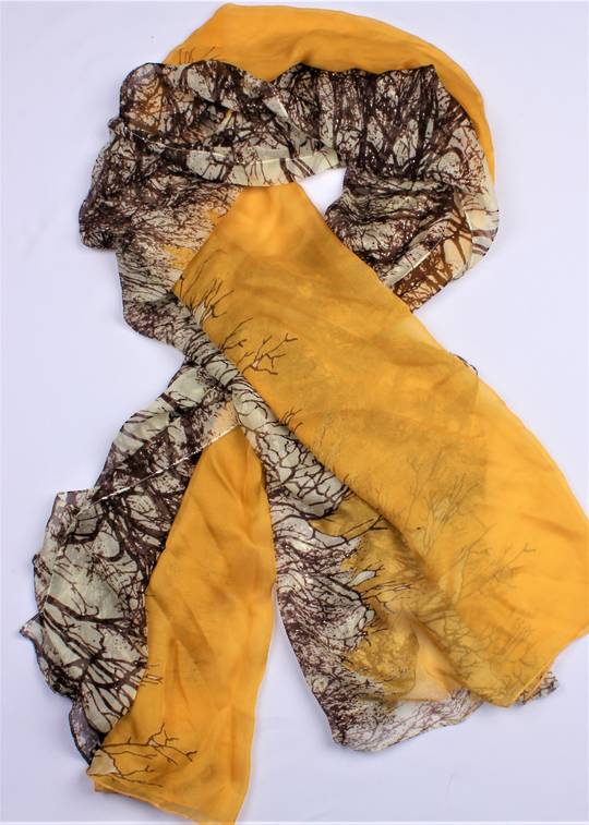 Alice&Lily pure silk scarf exquisitely crafted (165x100cm) scarf in shimmering gold Style : SC/4707